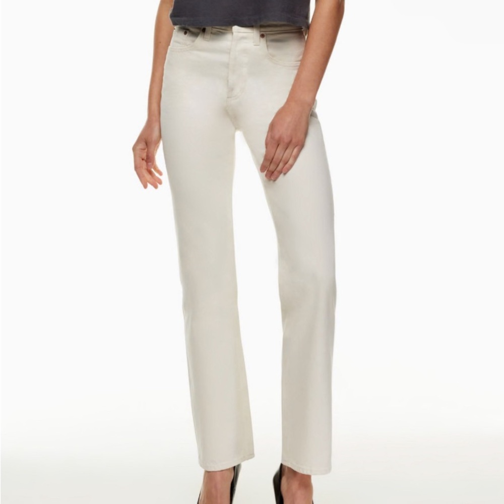 NEW Aritzia Denim Forum Joni Straight White Jeans